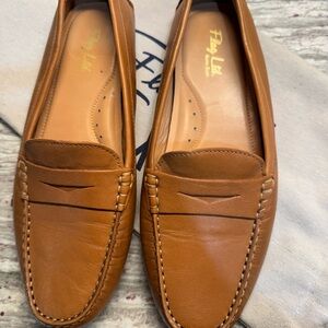 Flap List Women's Tan Leather Loafers